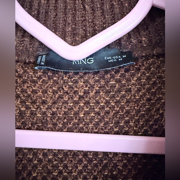 Mng Bomber Cardigan In Dark Brown Size Medium - Picture 6 of 7